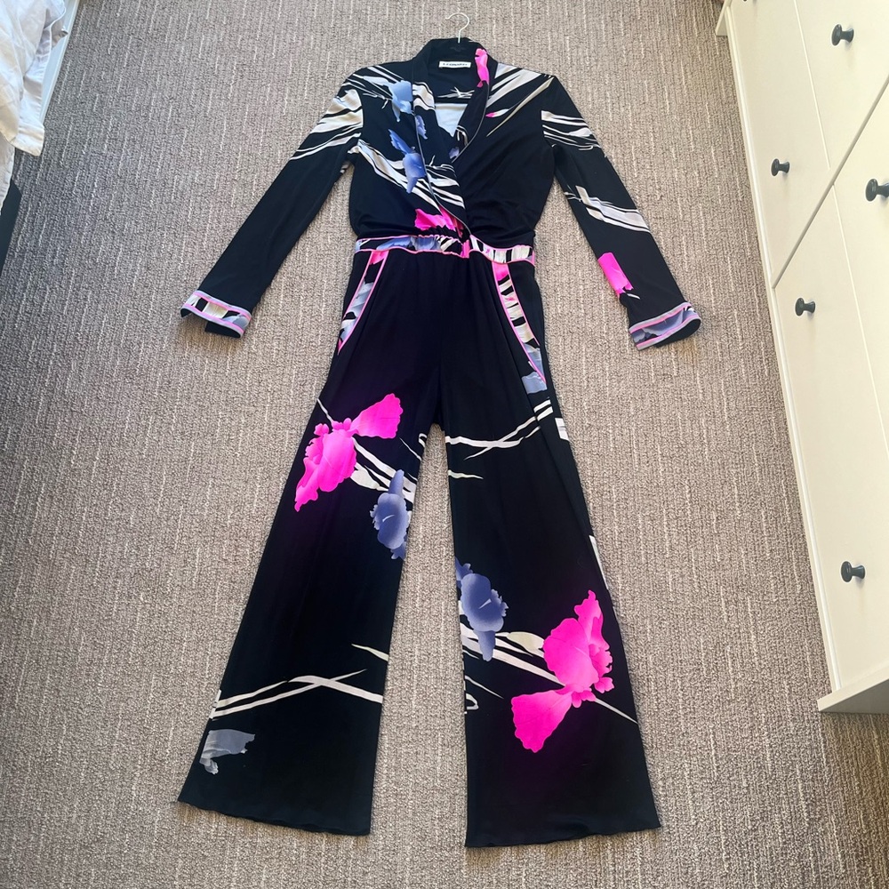 Chic Black and Pink Women's Jumpsuit